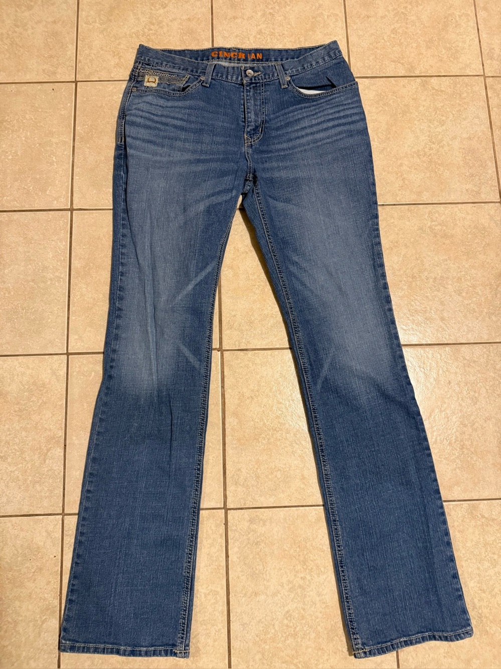 Cinch lan Mens Jeans 34x38 Slim Bootcut Blue Denim Work Western Style MB59836001